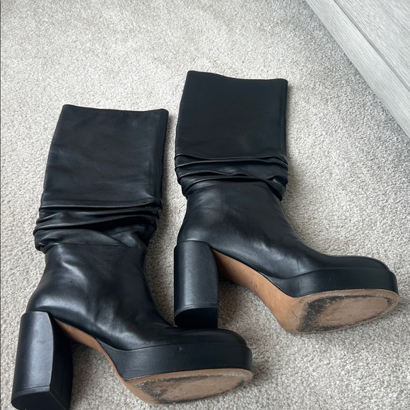 3.1 Phillip Lim Naomi black leather platform slouchy boots - Picture 5 of 10